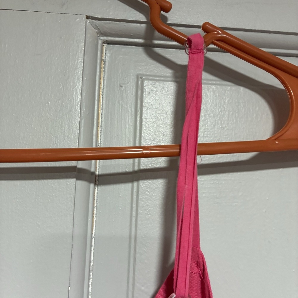 Camaieu Women Dress Size 10 Pink Layered V-neck Spaghetti Strap Tiered Midi - Picture 11 of 12